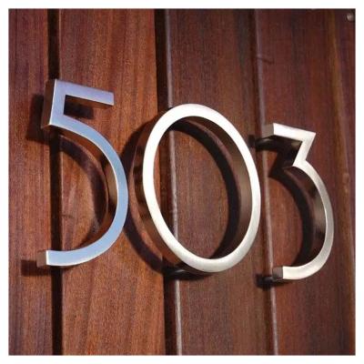 China Decorative 3D Advertising Wall Mirror Stainless Steel Metal Wall Signs Small Numbering Metal Letters Decor For Home for sale