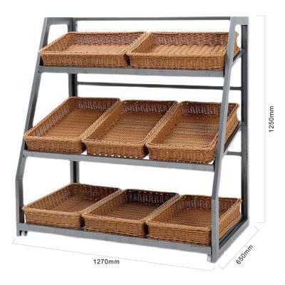 China Single Sided Supermarket Shelves Steel Wood Shelves Retail Runda Display Gondola Shelving / Rack For Store for sale