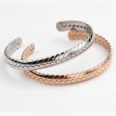 China New Design Mens TRENDY Unique Jewelry Women's Spike Bangle Wheat Shaped Open 316L Stainless Steel Cuff Bracelet for sale