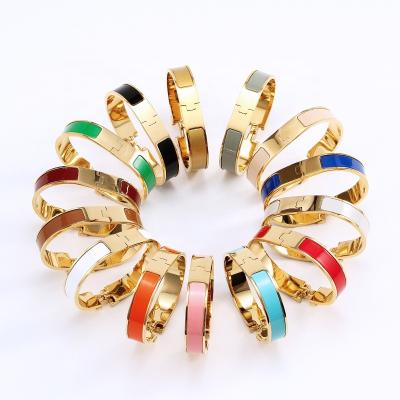 China FASHIONABLE hot sale popular jewelry for women 316L stainless steel H bracelet enamel colorful bracelet for sale