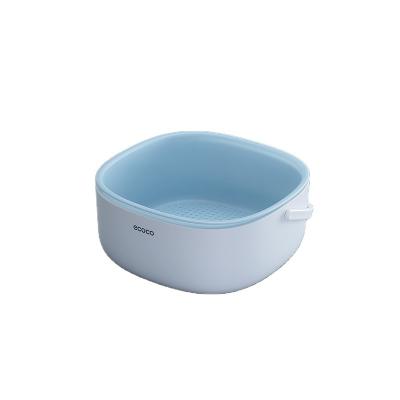 China Portable Double-Layer Drain Wash Plastic Whicker Baskets Portable Kitchen Lounge Thickened Large Capacity Round Vegetable Fruit for sale