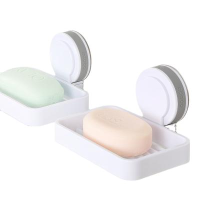 China 2022 Minimalist Ecoco Super Power Vacuum Suction Cup Soap Dish/Non-Slip Plastic Holder Soap Basket For Shower for sale