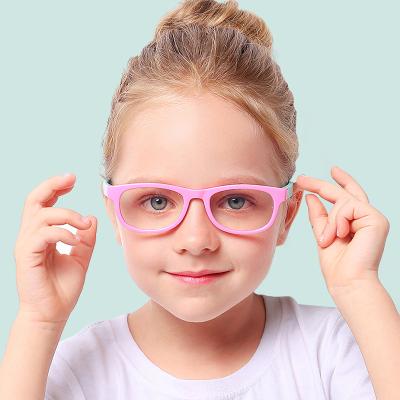 China 2021 Hot Selling Kids Glass Kids Light Blocking Blue Light Duty Glasses Anti Frames Kids Glasses for sale