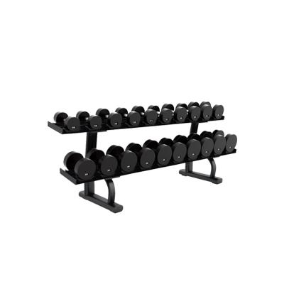 China Modern Wholesale Commercial Gym Fitness Equipment 2 Row 10 Pair Dumbbell Rack for sale