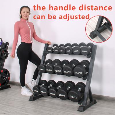 China China Factory Wholesale Modern Home Gym Fitness Equipment 3 Row Dumbbell Rack for sale