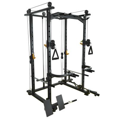 China Universal Multi Function Home Gym Equipment Power Rack Squat Rack With Double Pulley for sale