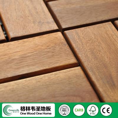 China DIY Acacia Outdoor Hardwood Decking Solid Wood Outdoor Flooring Tiles Acacia for sale