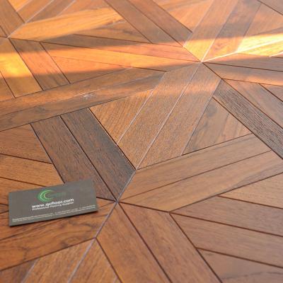 China Burma Modern Natural Teak Color Species Wood Parquet Engineered Teak Solid Wood Floors for sale