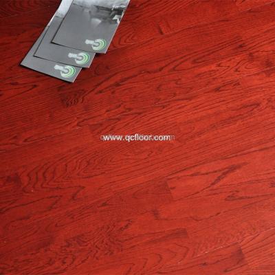 China Indoor Ply 3 Strip Parquet Red Stained Oak 3 Engineered Flooring for sale