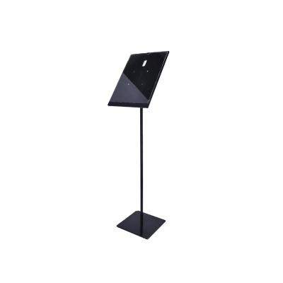 China Durable High Demand Black Metal Display Stand Participation Noise Floor Type Sign For Retail Store for sale