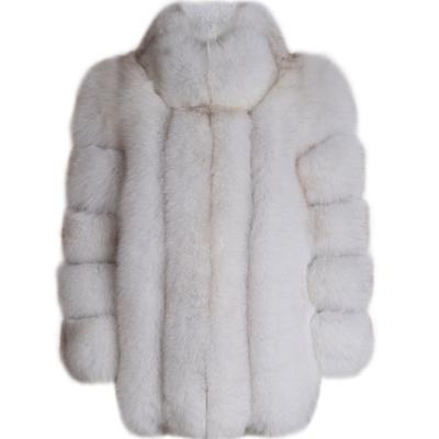 China Ladies Real Fox Fur Coat Winter Outerwear Stand Collar Women's Long Fur Coat Thick Warm Anti-Shrink Collar for sale