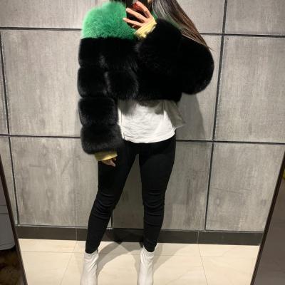 China Anti-wrinkle Autumn New Fashion Ladies Raccoon Fur Jacket Genuine Fox Fur Jacket For Ladies for sale