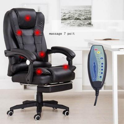 China Adjustable (height) with luxury ergonomic leather footrest and 7 point massage wheels swivel office chair for sale