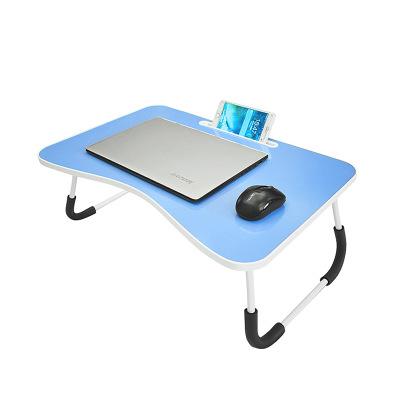 China MDF portable foldable laptop table wooden foldable computer desk on bed / wooden laptop table on sofa or floor for sale