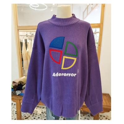 China ADER Breathable Korean Embroidery Sweater High Quality Cable Knit Winter Sweaters Women Round Neck Mens Sweaters for sale