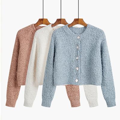 China Anti-pilling sweater Korean knit short thickened sweater cardigan autumn and winter coat custom-made women's sweater for sale