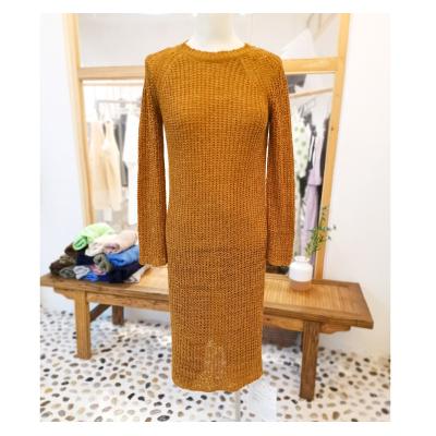 China Wholesale Customization Breathable/Long Dress Low Knitted Overknee Sweater For Autumn And Winter Women's Plus Size Loose Dress for sale