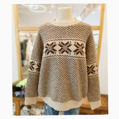 China Breathable Customized Sweater Long Sleeve Sweater Women Christmas Wool Yaks All-Match Loose Sweater for sale