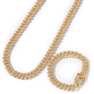 China Shenzhen Fashion Miami Necklace Diamond Cuban Chain Pendant Fine Jewelry Silver Gold Charm Necklaces for sale