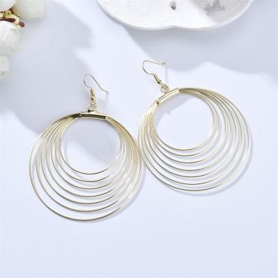 China Manufacturer Spot Fashion Simple FASHIONABLE All-match Muliti Circle Earrings Gold Plated Earrings For Women for sale