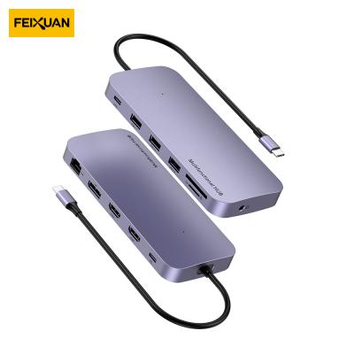 China Computer Mobile Devices 12 .desk in 1 USB C Hub Mulit-function Docking Station USB 3.2 GEN2 10Gbps USB 3.0 Hub for Laptop Macbook for sale