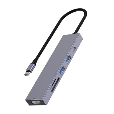 China Mobile Devices .desk Computer USB C Docking Station USB 3.0 HUB with 4K HD MI+ Fast USB 3.0 PD Port TF&SD Slot for Laptop for sale