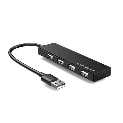 China Mini PC ABS Slim Black Case USB Hub 2.0 4 IN 1 Port Docking Station 480Mbps Transfer Speed ​​For Macbook Laptop for sale