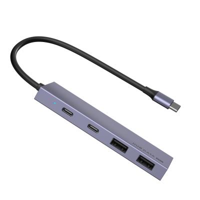 China Hot Selling Mobile Devices .desk Computer Light Portable Aluminum USB C Hub With Left Type C Gen2 10Gbps Fast Speed ​​Type C USB 3.1 Adapter For Laptop for sale