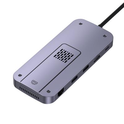 China 2022 New USB C Computer Mobile Devices .desk Enclosures 2in1 HUB & HDD Docking Station With PD 100W/Lan/SD/TF/USB3.1/DATA for sale