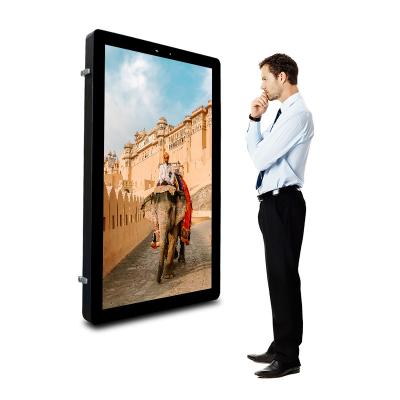 China 75 Inch Horizontal Display Screen Digital Poster LCD Touch Screen Outdoor Wall Mounted Advertising Board Outdoor Advertising Players for sale