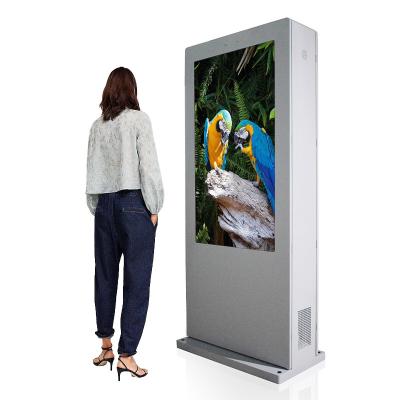 China Customized 86 Inch Floor Capacitive/Nano Touch Screen Outdoor Waterproof Highlight Digital LCD Standing Advertising Poster for sale