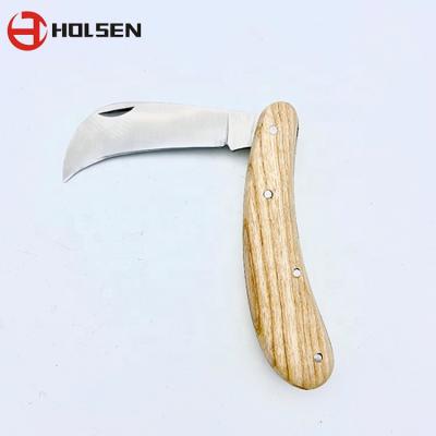 China HOLSEN Non-variable garden tools incinerate wood to handle grafting pruner STEEL KNIFE for sale