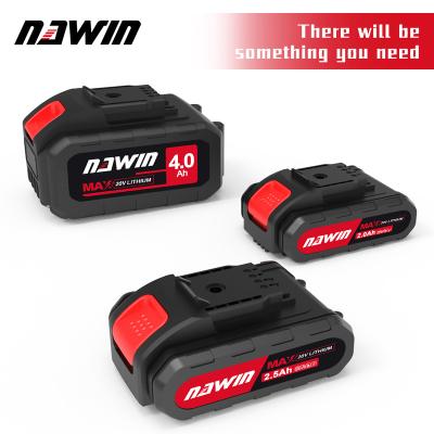 China Machine- Newest NAWIN 20V Lithium Ion Batteries 4.0Ah/5.0Ah/6.0Ah/7.5Ah Rechargeable Power Tool Batteries for sale