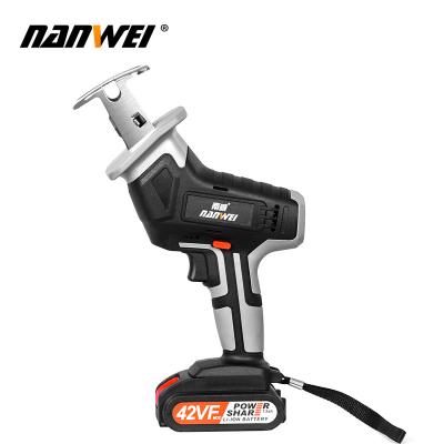 China High Work Efficiency NANWEI 21V Cordless Electric Reciprocating Saw Saber Saw Portable Saw Adjustable Speed ​​For Wood Metal Cutting Saw for sale