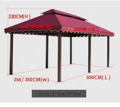 China Cheap waterproof gazebo tent metal frame with awning size 3m 3.5m 4m 5m 6m waterproof gazebos for garden for sale