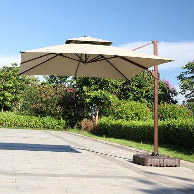 China Modern Garden Umbrellas Cantilever Square Patio Sun Umbrella 2.5m Large Cheap Umbrella And Bases for sale