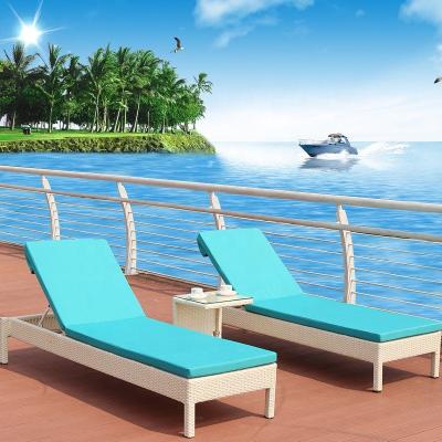 China Modern Outdoor Furniture Leisure Sun Sofa Bed Rattan Wicker Convertible Lounger For Beach Pool Backyard Patio Garden for sale