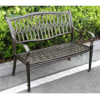 China Cast Aluminum Modern Antirust Metal Furniture Waterproof Garden Patio Bench for sale