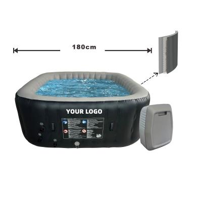 China Factory 180 Mesh Hot Sale PVC (Nylon) Hot Tub 6 Person 180 Inflatable Hot Tub Massage Half Inflatable Hot Tub 220v for sale