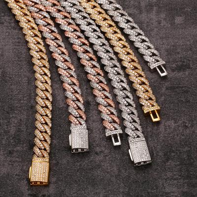 China 925 Vermeil Iced Out VVS Outlet Diamonds Moissanite Chain 10mm Cuban Chain Bracelet Hip Hop Silver Handcrafted Luxury Jewelry For Hitter for sale