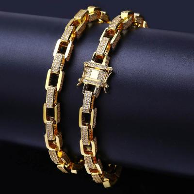 China New 7mm Hiphop Choker Cuban Link Box Chain Tennis Chain Hip Hop Necklace For Men Fashion Jewelry for sale