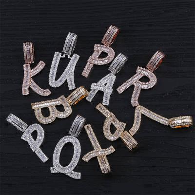 China Hiphop Trend Brass Custom Name Iced Out Bubble Letters Necklaces For Men Hip Hop Jewelry for sale