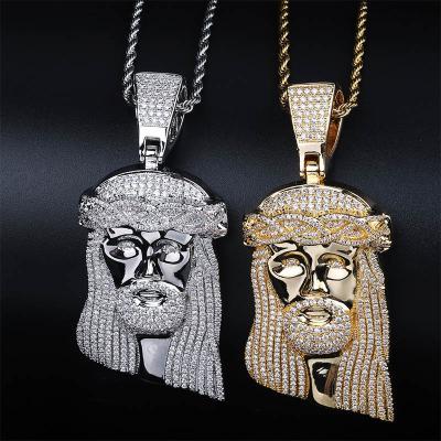 China Trendy Hiphop Brass Iced Out Cubic Zircon Cross Jesus Hip Hop Pendant & Necklace For Men Jewelry for sale