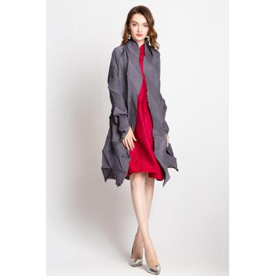 China Original Irregular Stretch Shawl Pleat Designer Plus Size Coats Workable Coat Jacket For Ladies for sale