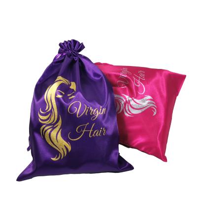 China Wholesale custom logo satin bags eco-friendly satin hair extension bag silk bags for sale