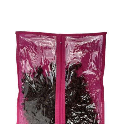 China Recyclable Wholesale Colored Hair Bags Hair Wigs Extensions Packaging Bundle Storage Hanger Bags for sale