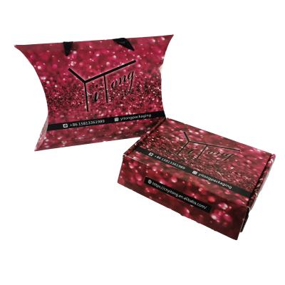 China Recycled Materials Wholesale Custom Popular Pillow Box Accept Customized Any Size And Own Logo On It for sale