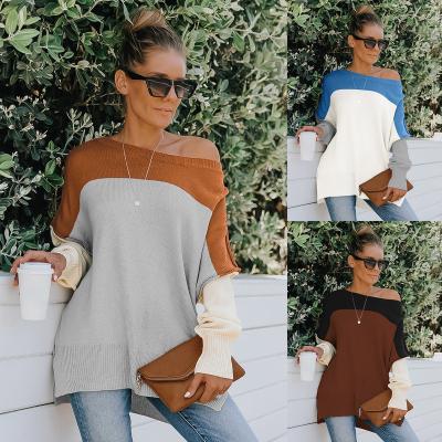 China Wholesale Anti-Wrinkle Unique Design Hot Sale Brown Women Black Blue Knitting Sweater for sale