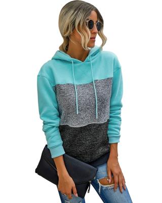 China Wholesale Anti-wrinkle Customized Good Quality Polyester Loose Blue Women's Hoodie for sale