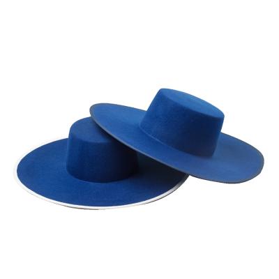 China Plush Shinehats OEM Sombrero Elegante 57CM Wide Brim Genuine Wool Wide Brim Wedding Fedora Hat for sale